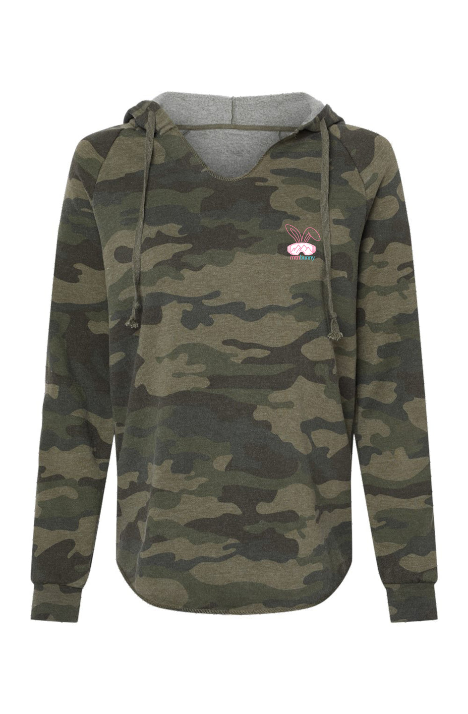 Womens Lightweight Camo Hooded Sweatshirt