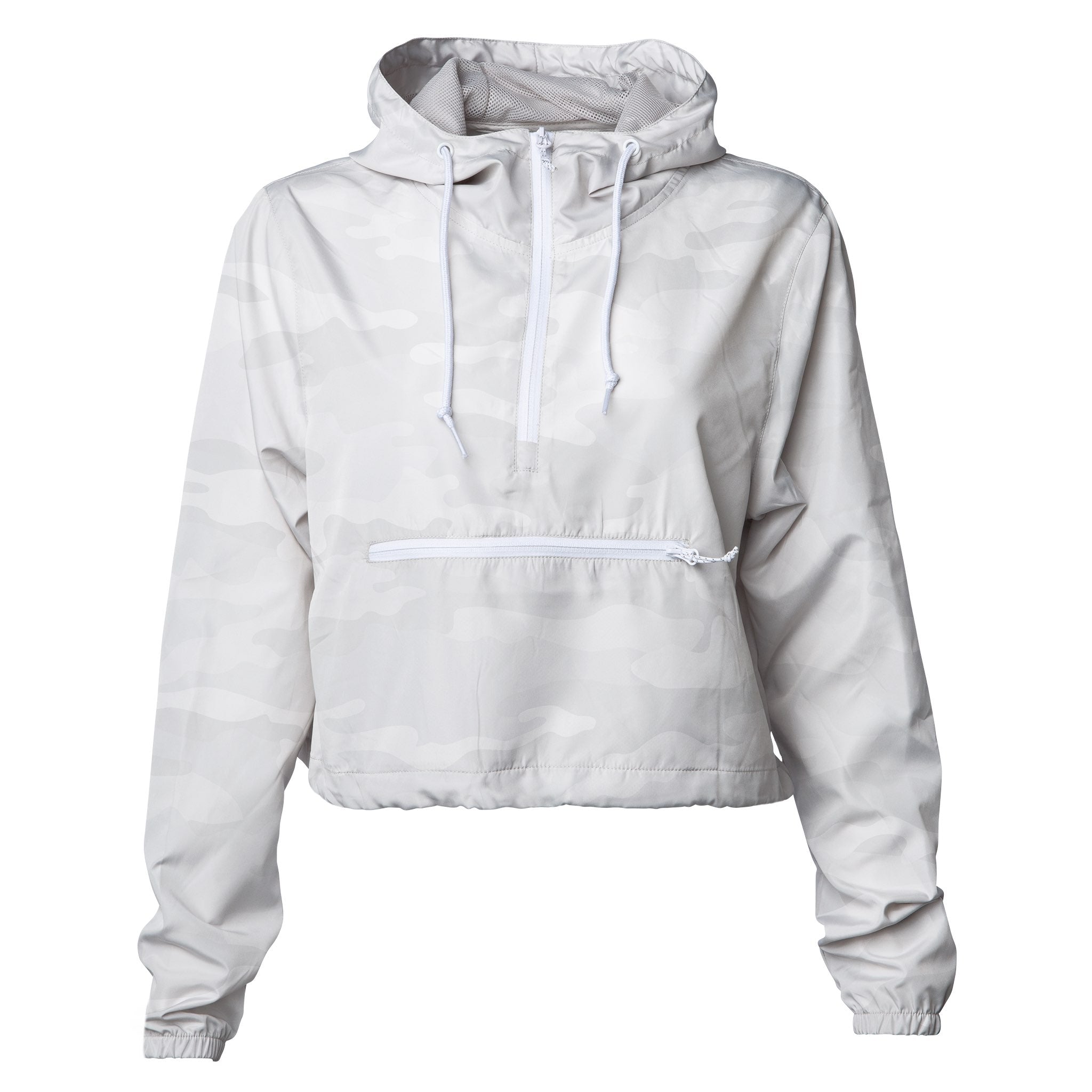 White Camo Crop Windbreaker